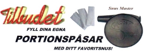 G�r eget portionssnus med tomma portionsp�sar fr�n Tilbudet